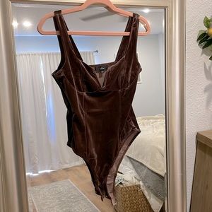 Lulus velvet Bodysuit